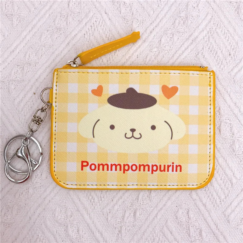 Kawaii Hello Kitty Wallet Melody Kuromi Cinnamoroll Coin Purse Women Anime Children Pu Card Holder Girls Christmas Gifts