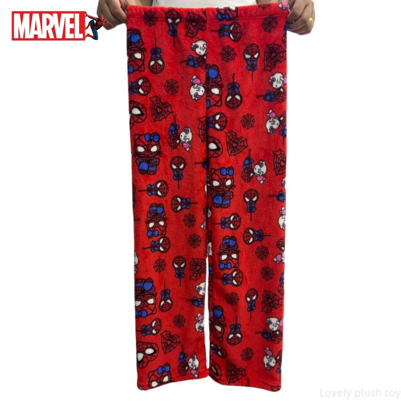 Kawaii Sanrio Hello Kitty Pajamas Long Pants Spider-man Sanrio Hello Kitty Cotton Casual Trousers Home Leisure Pants Sleep Pant