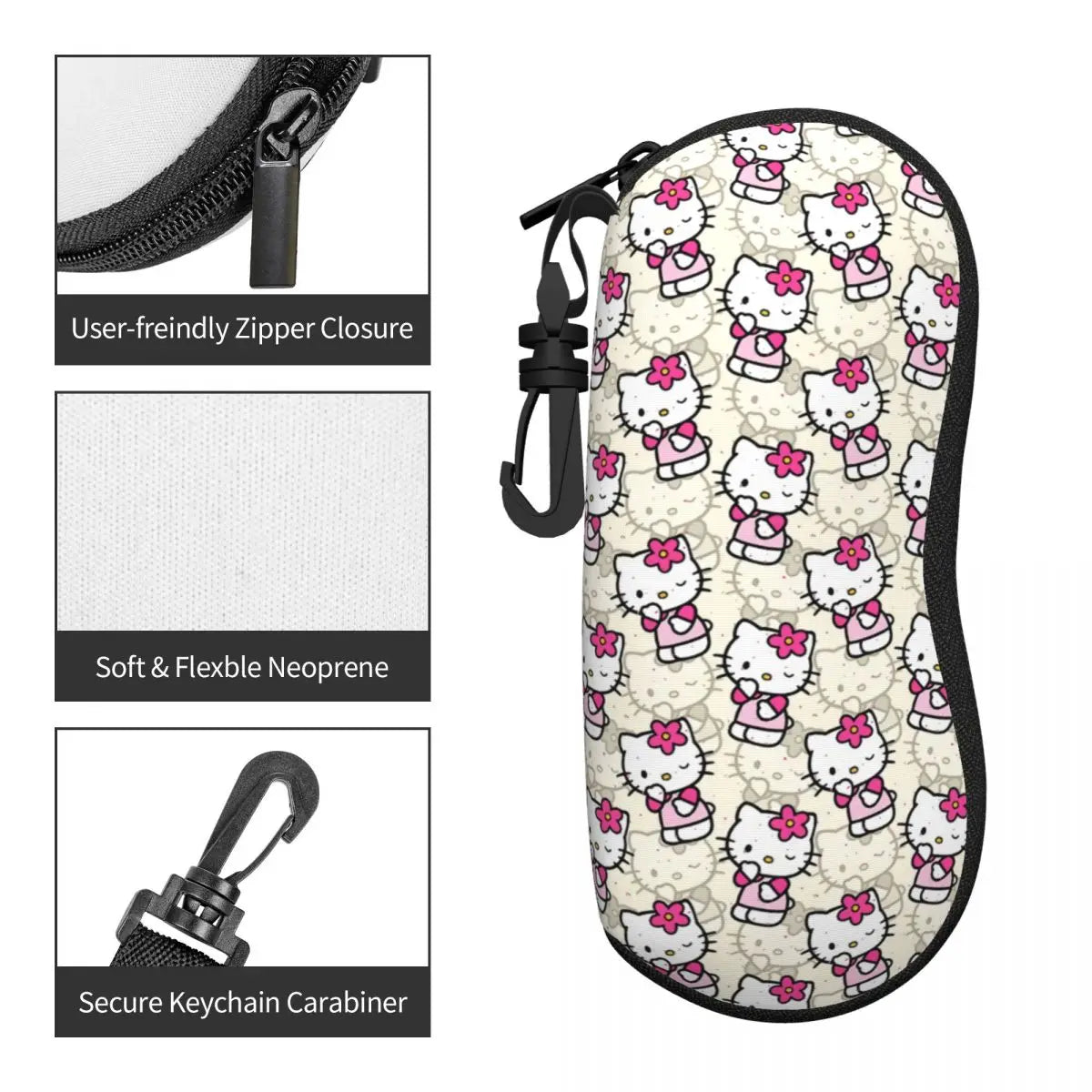 Custom Hello Kitty Cat Shell Eyeglasses Protector Cases Fashion Sunglass Case Glasses Bag