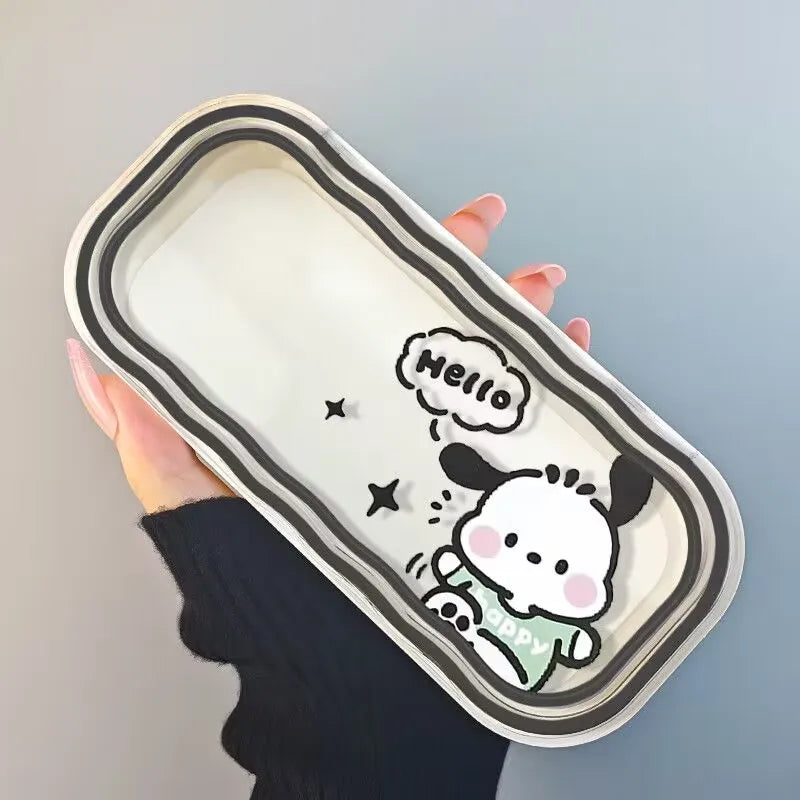 New Hello Kitty Pochacco Cartoon Anime Glasses Case Kawaii Fashion Simple Portable Anti-fall Sunglasses Storage Box