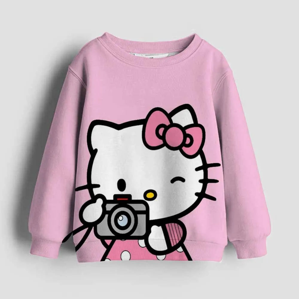 Hello Kitty kawaii children fashion girls autumn clothing baby girl sweatshirt Kuromi children's hoodie toddler casual sportswea