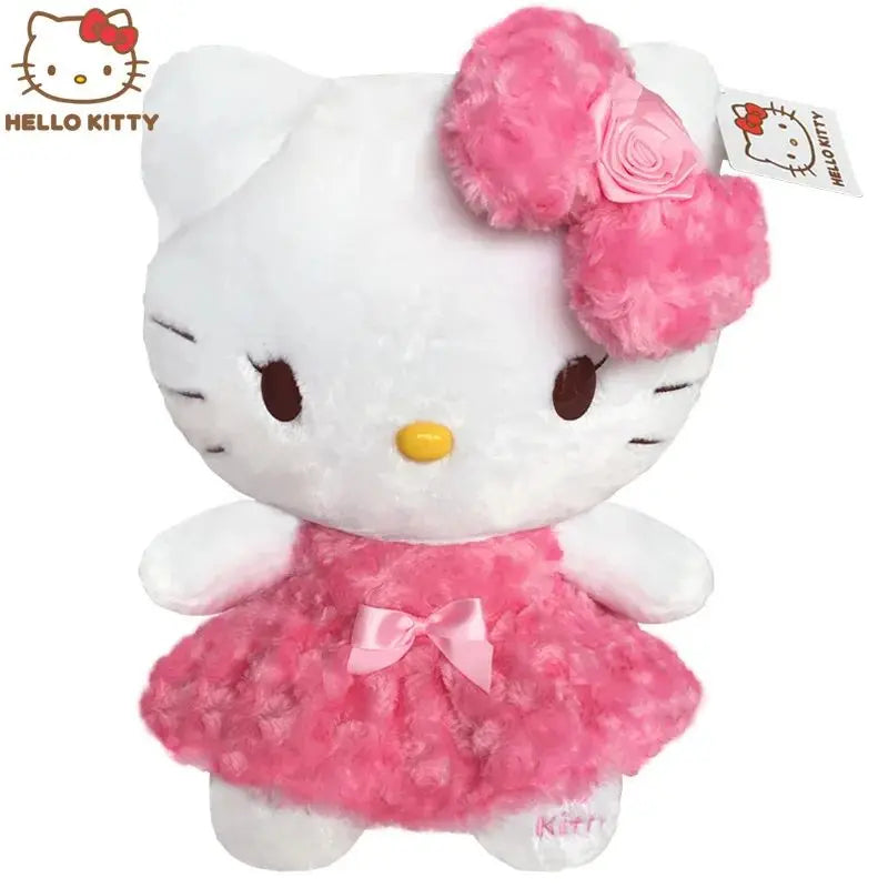 Anime Rose Pink Hello Kitty Melody Cartoon Cute Plush Stuffed Toys Soft Pillow Plushies Doll Birthday Gift For Girls Kids