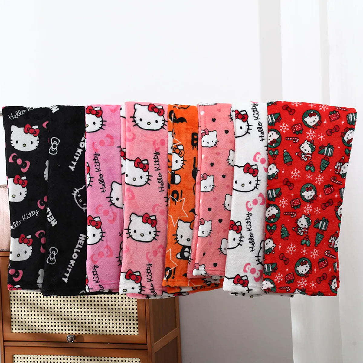 Halloween sanrio Cartoon clothing Christmas Children's Sleepy Pants Winter plush pants Hello Kitty Home Clothing Holiday gifts