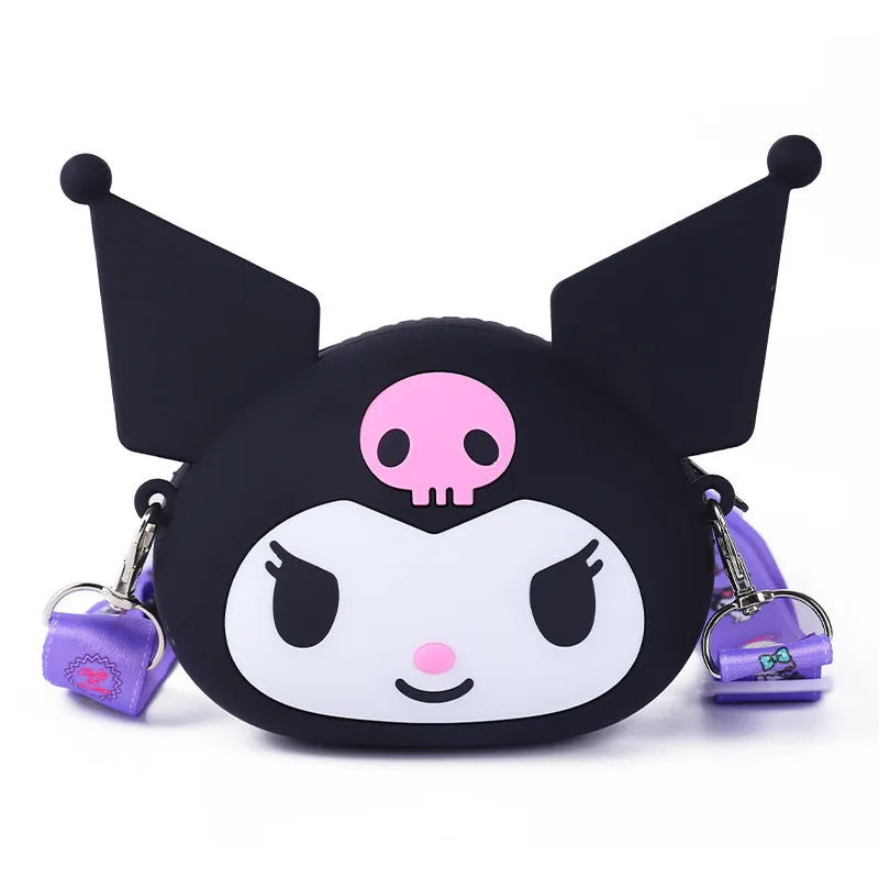 Kawaii Shoulder Bag Kuromi Silicone Bag Hello Kitty Messenger Bag My Melody Cinnamoroll Coin Purse Children's Toys Gift