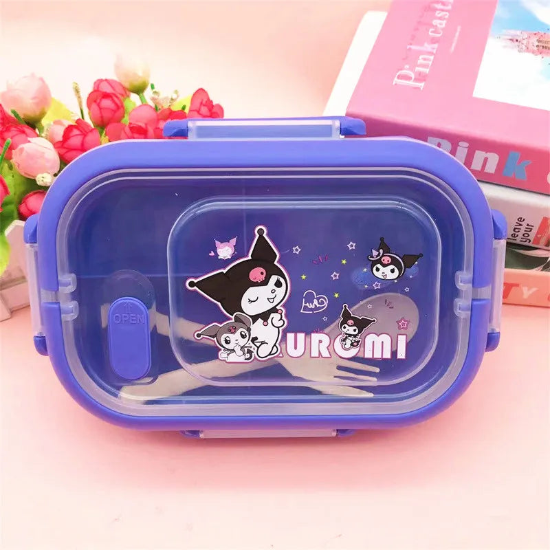 1200Ml Kawaii Hello Kitty Lunch Box Kuromi My Melody Cinnamoroll Student Cute Portable Large Capacity Bento Box Tableware