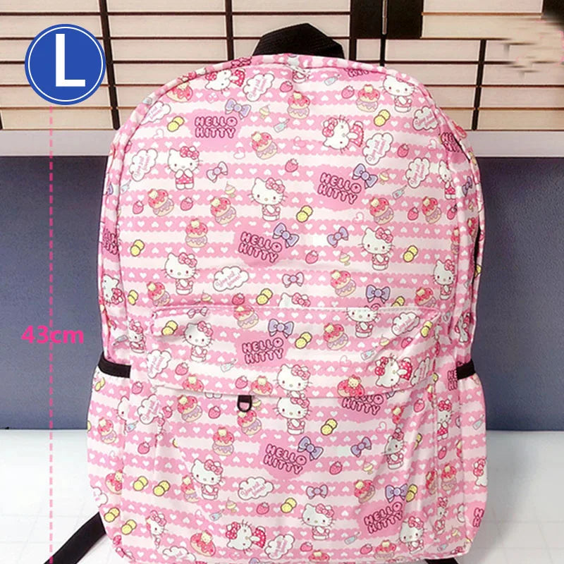 Kuromi hello kitty New Cute Backpack Large Capacity Student Schoolbag Shoulder Bag Girls Handbag Trip Storage Bag