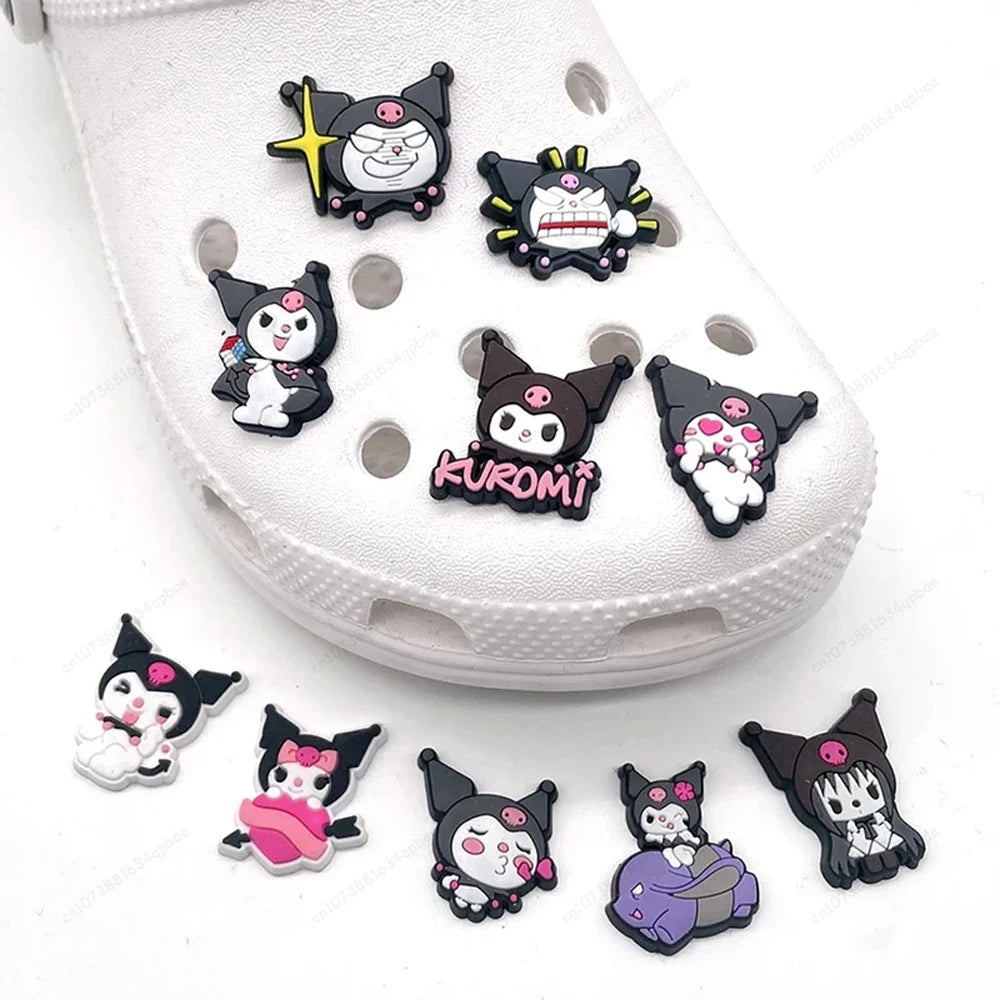 Shoe Charms Accessories 10Pcs Kuromi My Melody Charm Shoe Decration DIY Adult and Kid Sandals Shoe Accessories