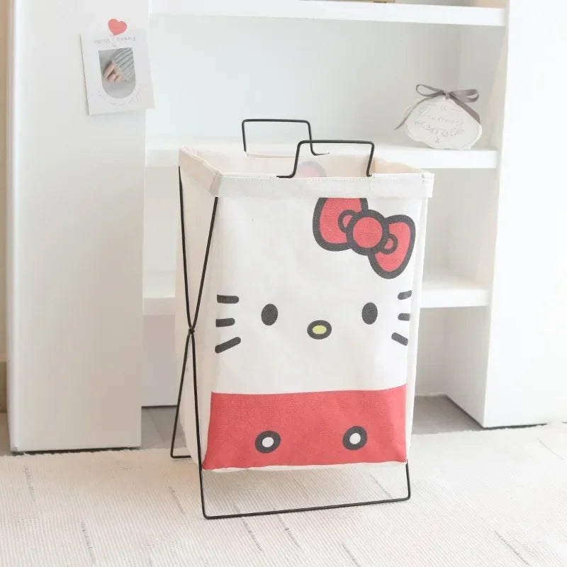 Hello Kitty Dirty Clothes Basket Storage Basket Large Capacity Dormitory Household Foldable Waterproof Dirty Clothes Basket