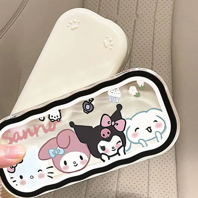 New Cartoon Anime Hello Kitty Kuromi Melody Glasses Case Kawaii Fashion Simple Portable Anti-fall Sunglasses Storage Box