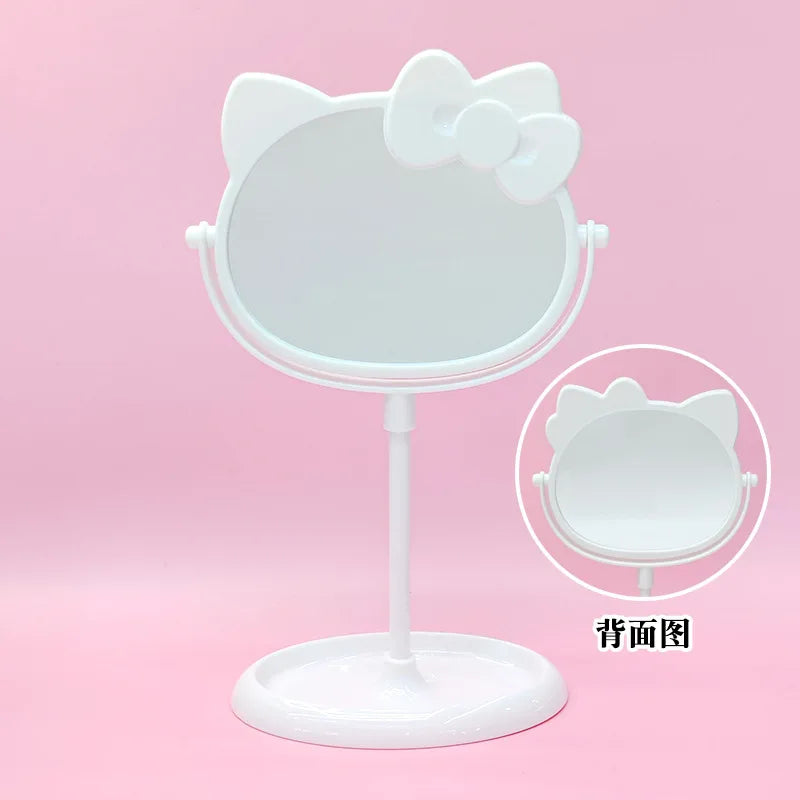 Hello Kitty Vanity Mirror Cartoon Shiny Rhinestones Beauty Handheld Mirror Diamond Pink Girls Flip Girl Gift