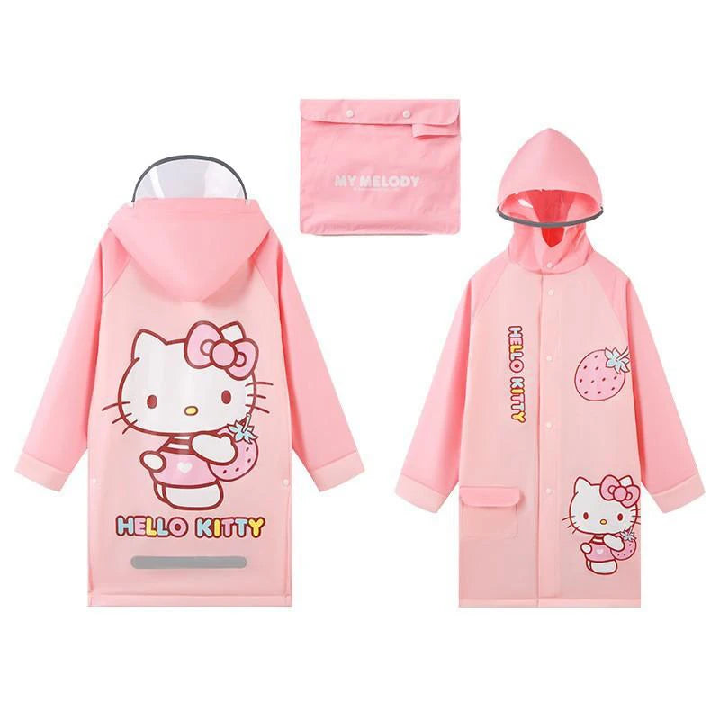 Cinnamoroll Kuromi Anime Kawaii Children Raincoat Cute Cartoon My Melody Boys Girls Waterproof Rain Coat Kids Gifts