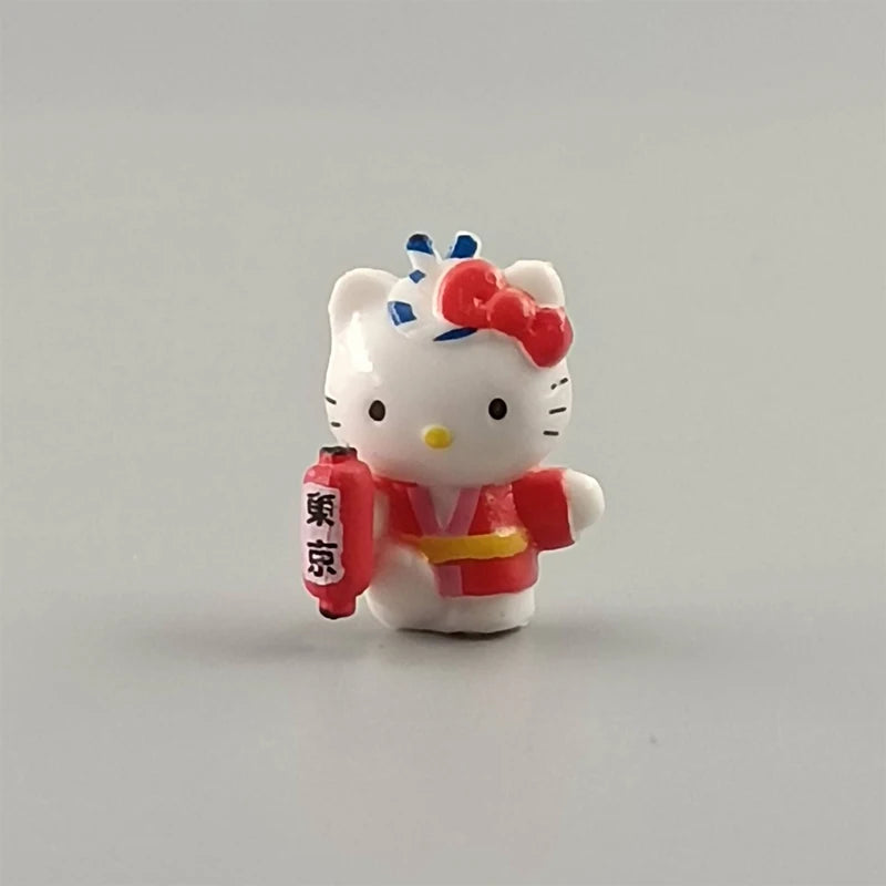 Kawaii Hello Kitty Toys Keyring Anime Cute Dress Up Doll Y2K Keychain Pendant Accessories Gift