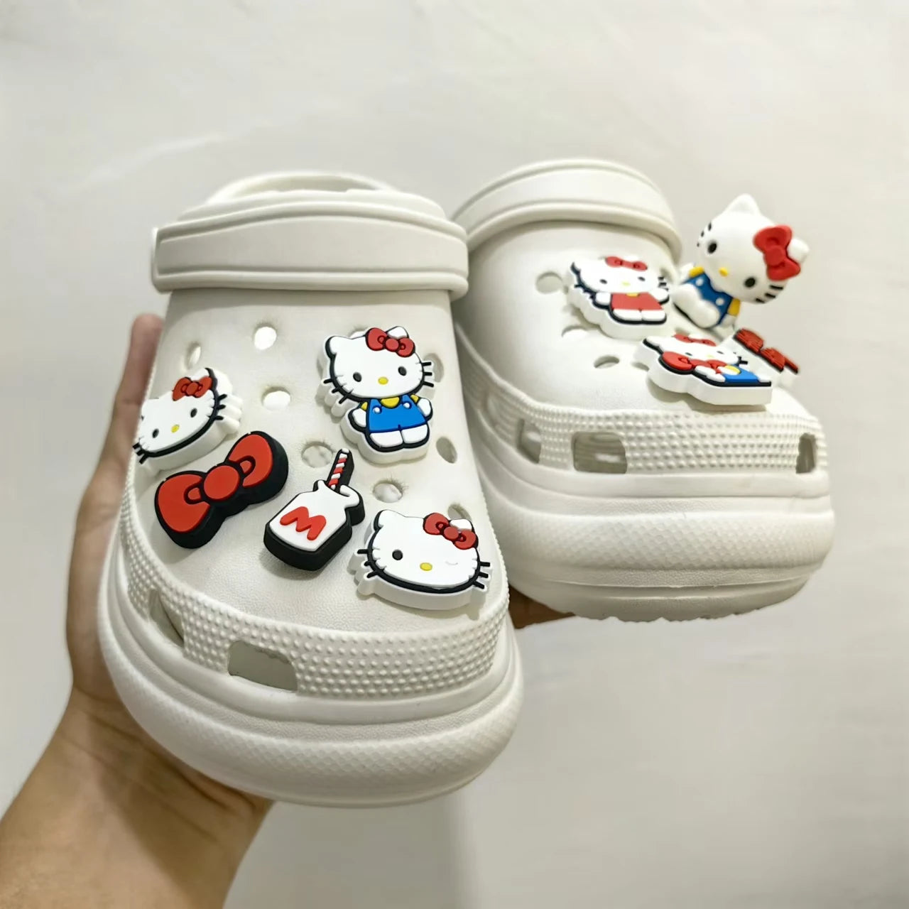 Hello Kitty Set Cartoon Series DIY Shoe charms garden Accessories buckle fit clogs sandals pin decorate Christmas gift