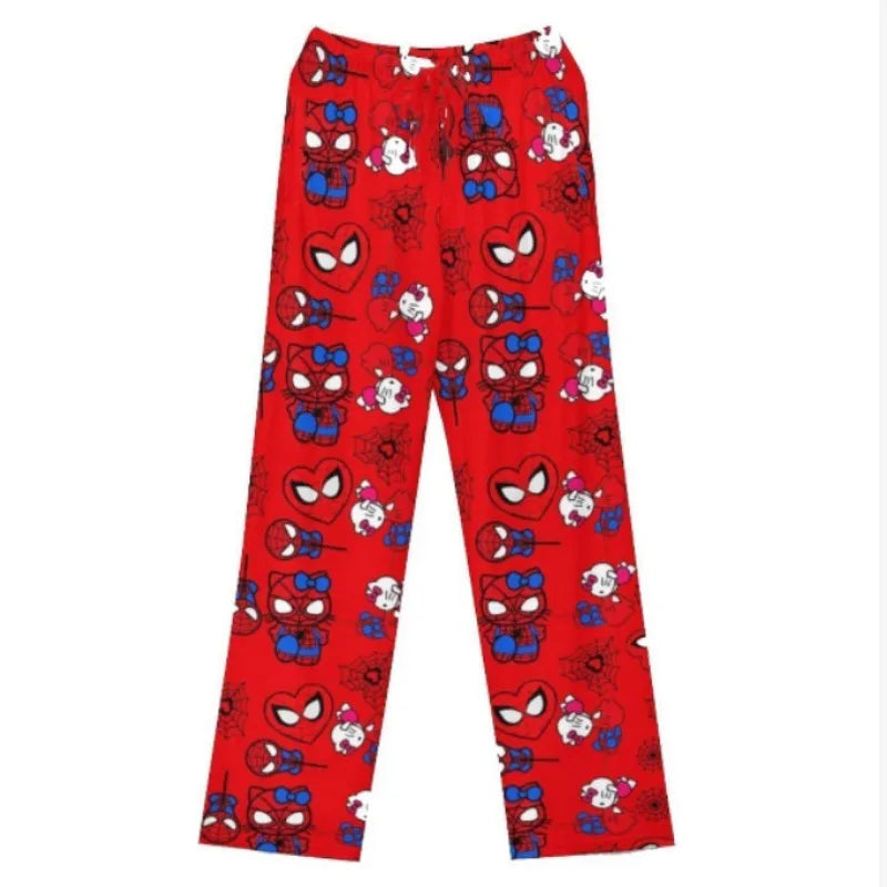 Hello Kitty Cotton Loose Ladies Pajama Pants Pyjama Trousers Women Men Cartoon Sleep Bottoms Lounge Wear Girl Sleep Pants Spring