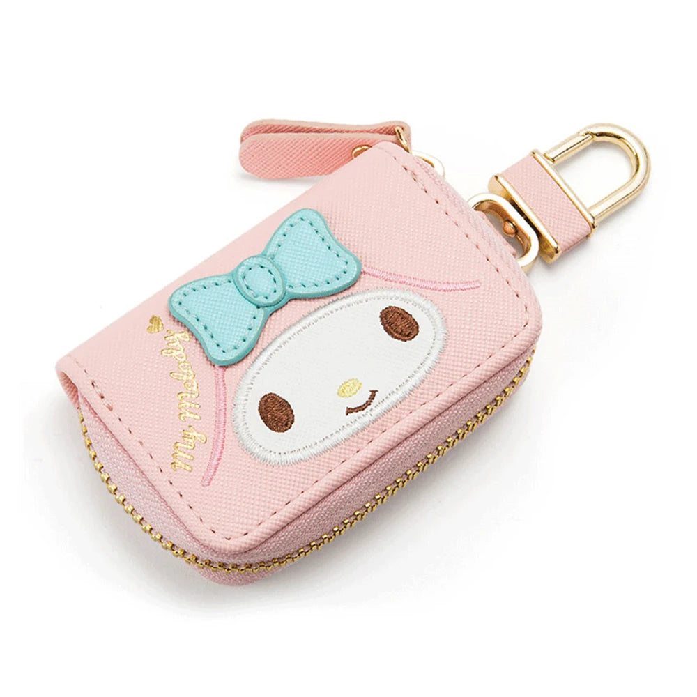 Cute Hello Kitty Cartoon Multifunctional Leather Coin Purse 3D Key Case Pu Zipper Cartoon Car Key Case Cute Key Holder Gift