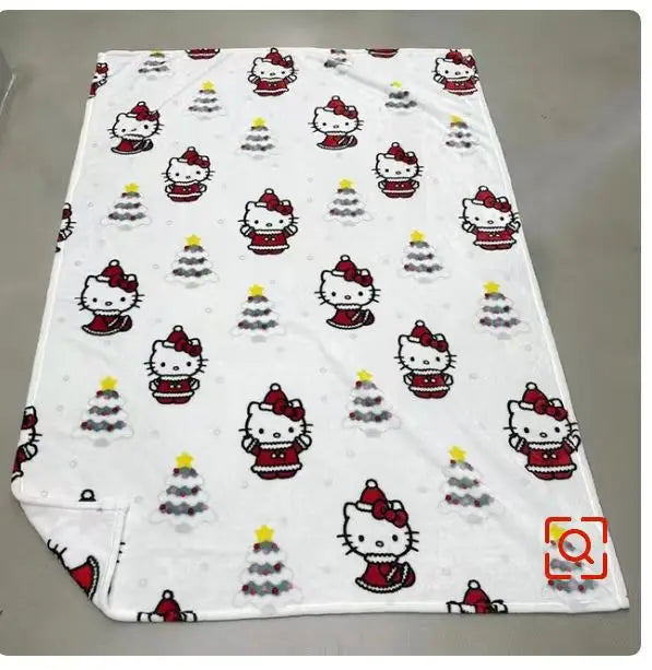 Halloween Ghost Hello Kitty Plush Blanket Cartoon Large Flannel Blanket Cotton Sofa Nap Blanket Bed Sheet Christmas Gift