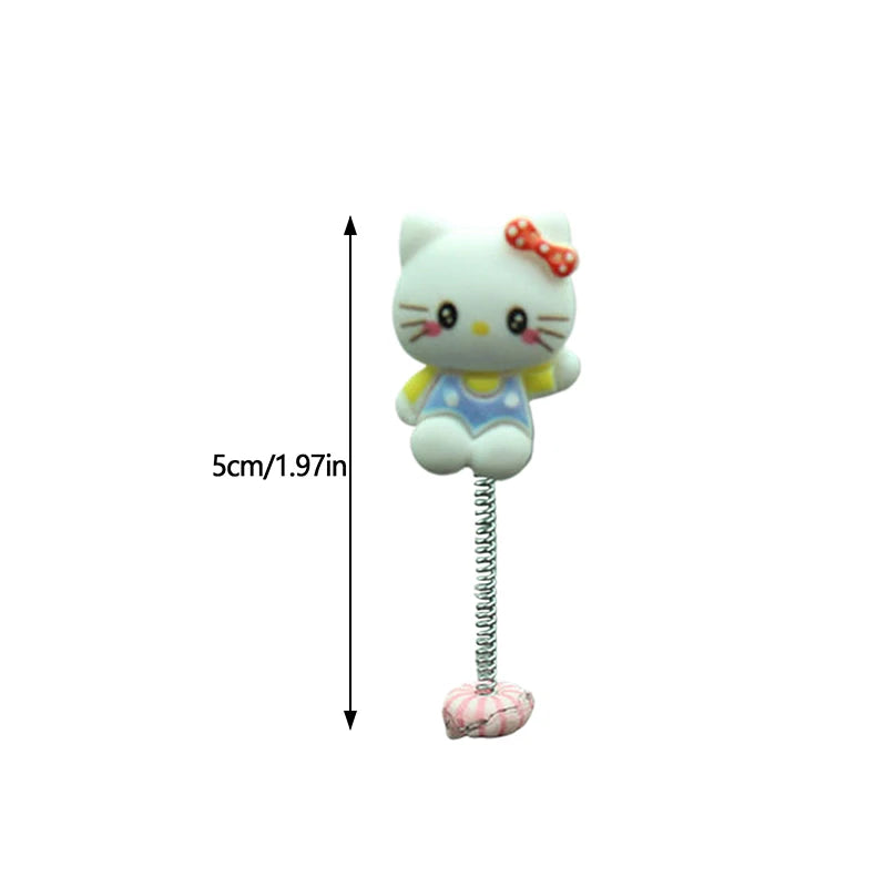 5PCS/Bag Cute Hello Kitty Car Shaking Head Ornaments Cat Auto Centre Console Dashboard Mirror Decorations Desk Accessories Gifts