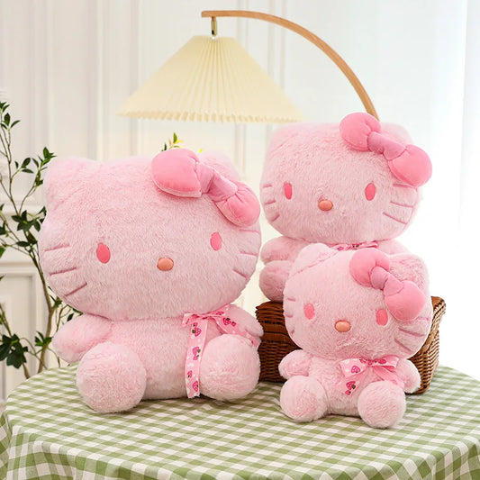 28-35cm Hello Kitty Cat Plush Toys Cartoon KT Cat Plush Doll Soft Stuffed Kawaii Anime Pillow Birthday Gift For Kids Girl