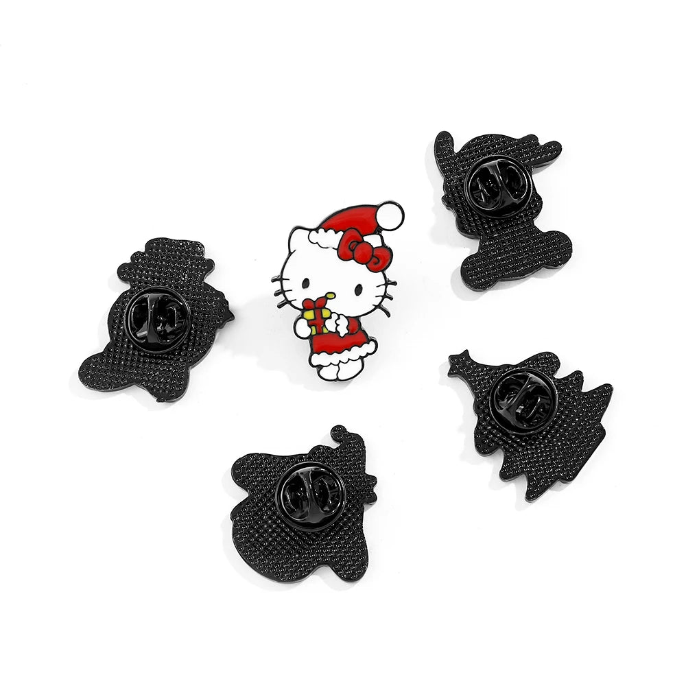 5 Pcs Cartoon My Melody Brooch Fashion Pochacco Hello Kitty Enamel Pin Clothing Hat jewelry Metal Badge Accessories Gift