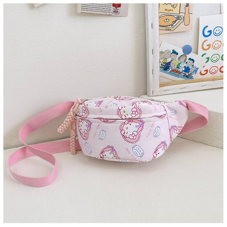 Cinnamoroll Crossbody Shoulder Bag Waist Storage Pouch Kuromi Chest Bag My Melody Hello Kitty Coin Purse Kid Girl Gift