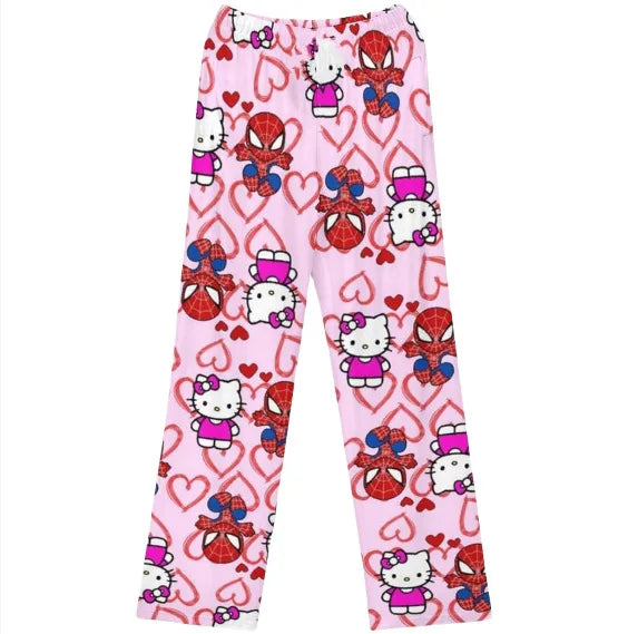 Hello Kitty Cotton Loose Ladies Pajama Pants Pyjama Trousers Women Men Cartoon Sleep Bottoms Lounge Wear Girl Sleep Pants Spring