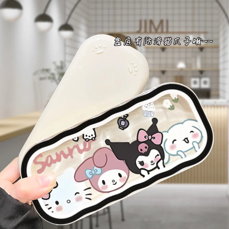 New Hello Kitty Glasses Case Kuromi Storage Box Anime Kawaii Cartoon Transparent Sunglasses Protective Case Girl for Gift