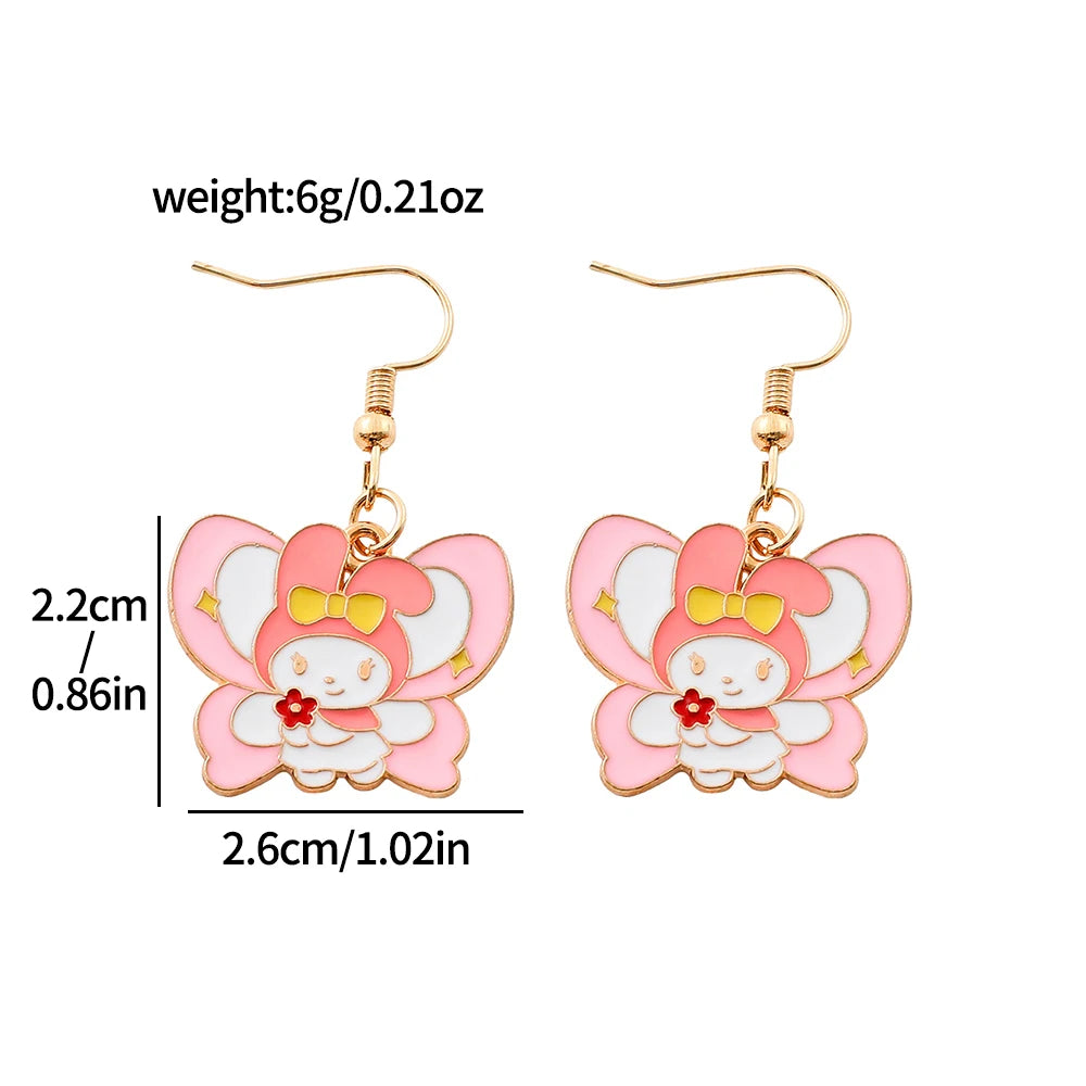 Cartoon Series Earrings kawaii My Melody Hello Kitty Earrings Girls Birthday Party Jewelry Accessories Gifts