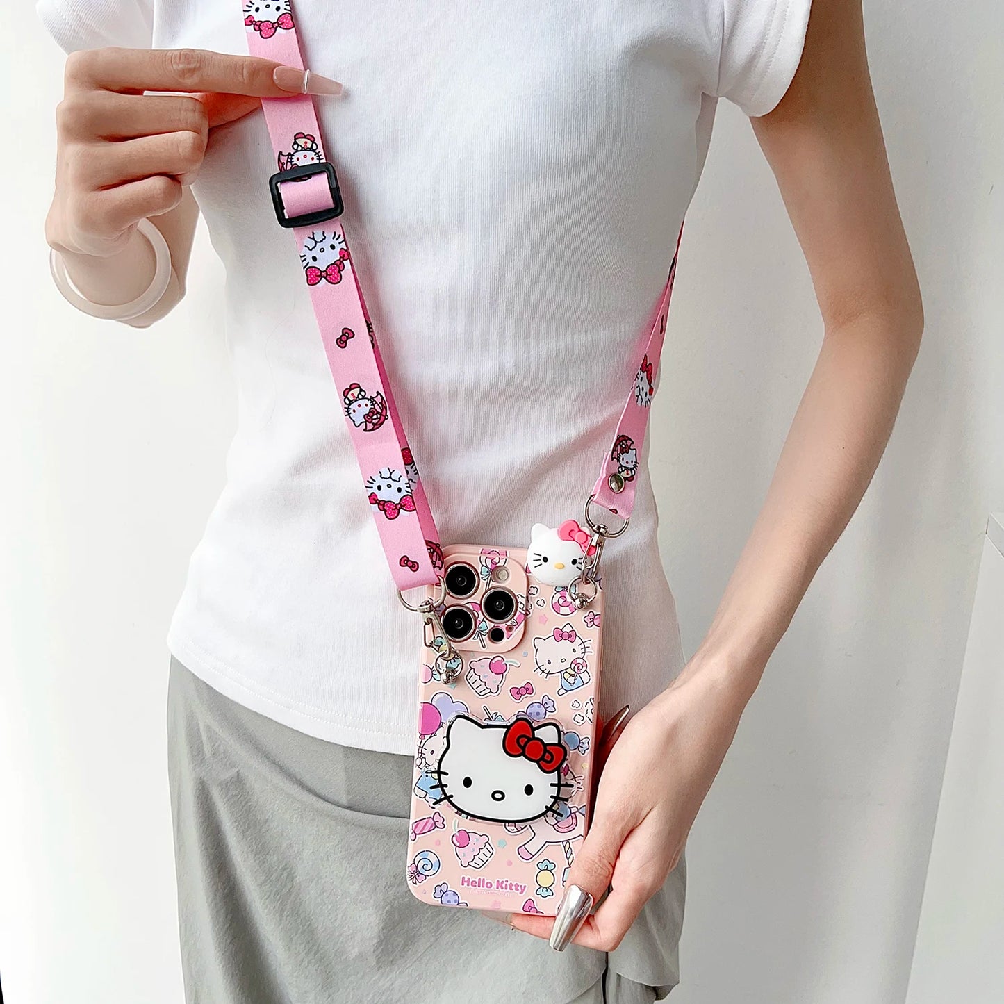 For Samsung Galaxy Note 8 9 10 20 Ultra Plus Note 10 lite A 01 10 20 30 50 70 Hello Kitty Park Case With Holder Rope