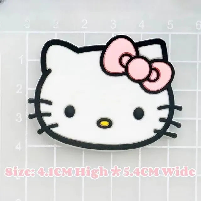 Pink Series Cute Cartoon Hello Kitty Charm Shoe Buckle Accessories DIY Removable Wooden Clogs Sandal Buckle Decoration