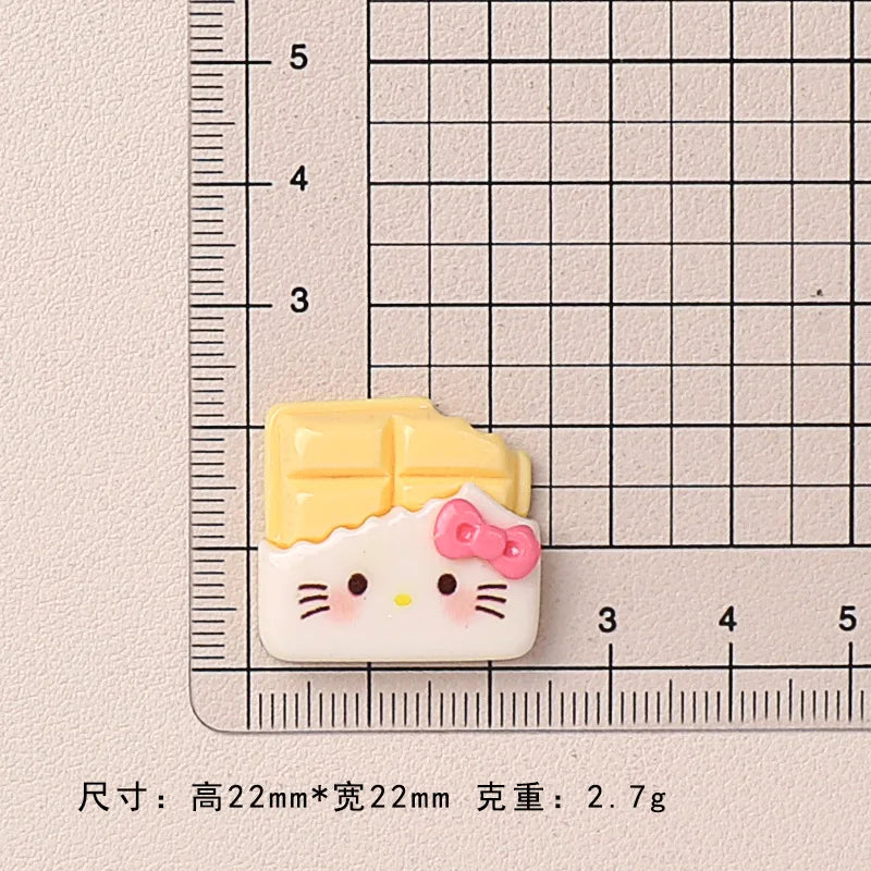 5PCS Cartoon DIY Resin Accessories Cookies Kittens Resin Flatback for Jewelry Making hello kitty Diy Scrambooking Embellishments