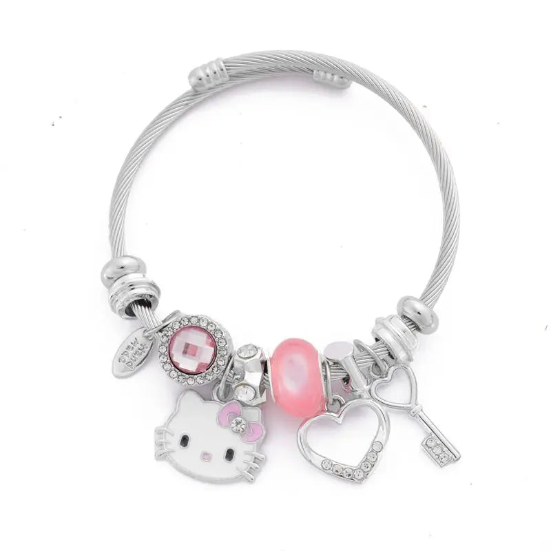 Hello Kittys Bracelet Anime Sanrios Girl Detachable Diy Bracelet Woman Accessory Jewelry Student Cosplay Props Festival Gift