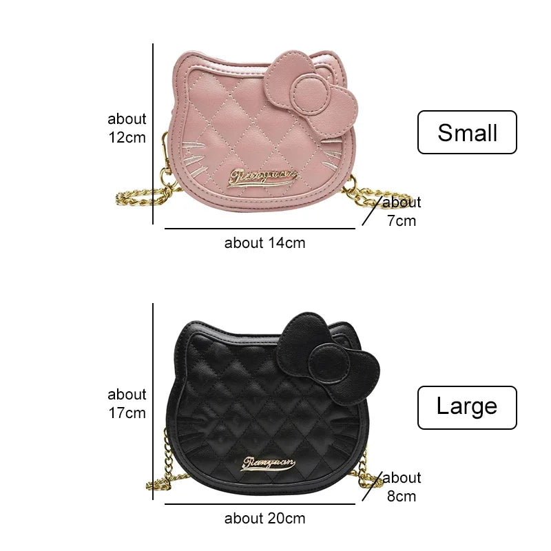 Hello Kitty Shoulder Bag Fashionable Wallet Cartoon Purses Handbags Simple Rhombic Trendy Birthday Christmas Gift