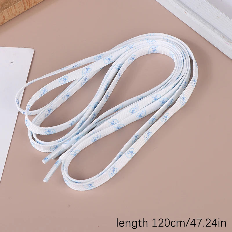 New 120Cm/150Cm 1Pair Flat Shoelaces Kuromi Hello Kitty No Elasticity Sneakers Laces Casual Thicken Shoes Accessories