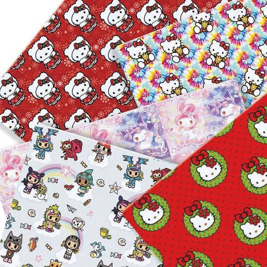 Hello Kitty 140x50CM Cartoon cotton fabric Patchwork Tissue Kid Home Textile Sewing Doll Dress Curtain Polyester cotton Fabric