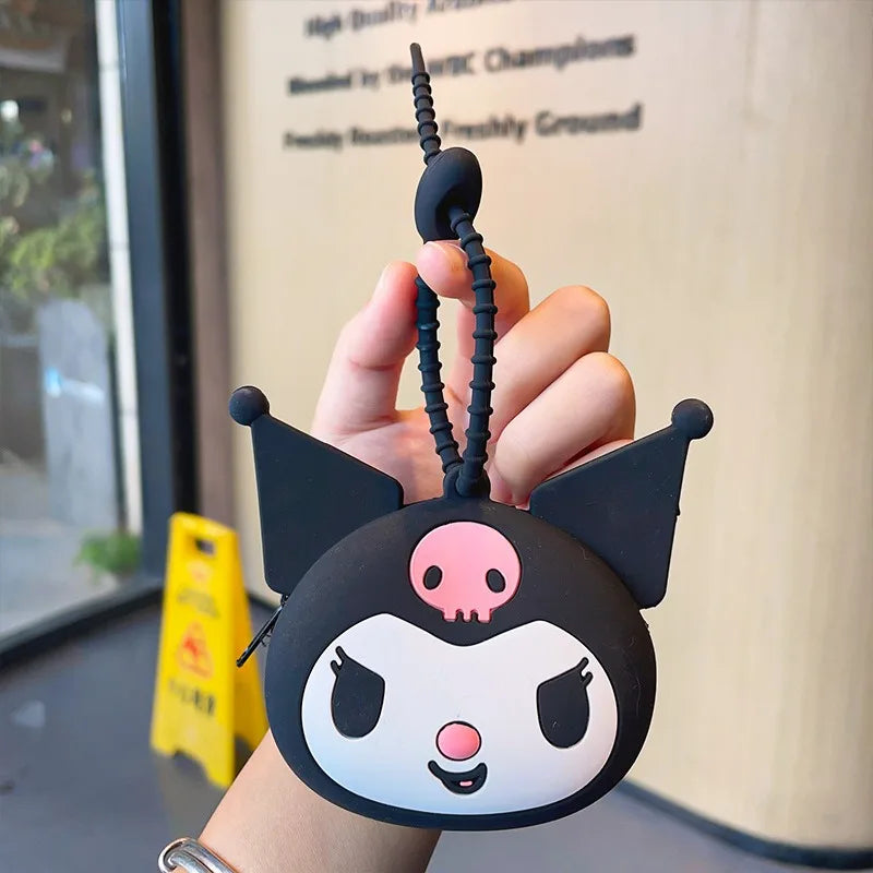 Wallet Kuromi Hello Kitty Cinnamoroll Waterproof Coin Purse Bluetooth Headset Bag Toy My Melody Pendant Girls Kids Gifts