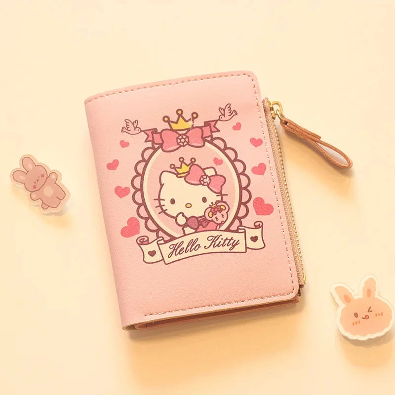 Cute Wallet Hello Kitty Coin Purse Kawaii Leather Card Holder Women Pu Casual Money Card Bag Kids Birthday Gift for Girls