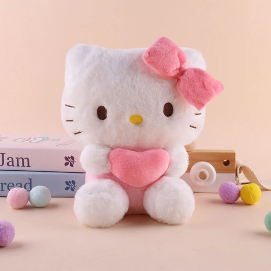 22cm Hello Kitty Kuromi Pillow KT Plush Toy Girls Soft Stuffed Animal Toys Heart My Melody Cinnamoroll Stuff Doll Gifts