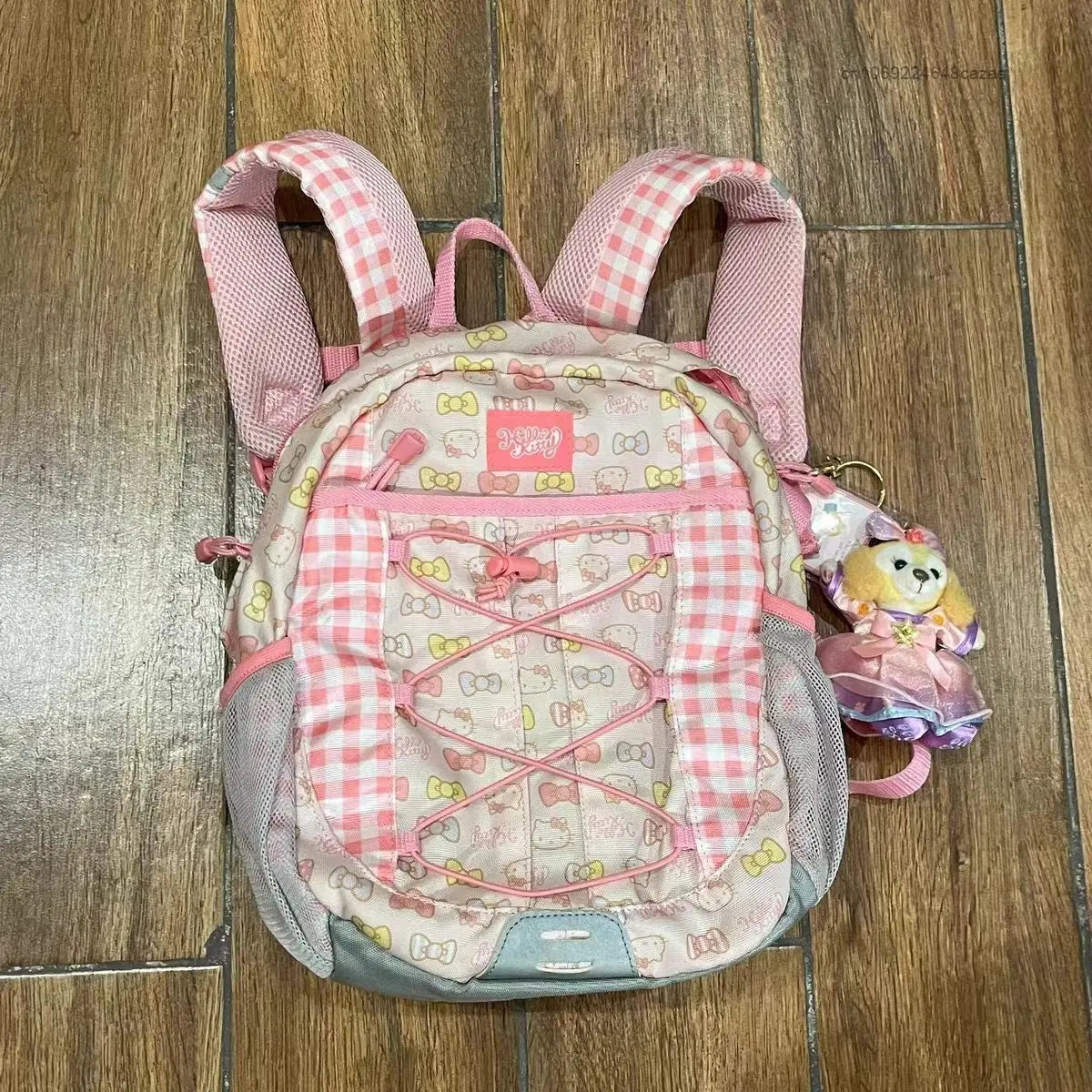 Hello Kitty Sweet Pink Bags Y2k Girls Bow Print Japanese Style Aesthetic Backpacks Women New Korean Cute Shoulder Bag