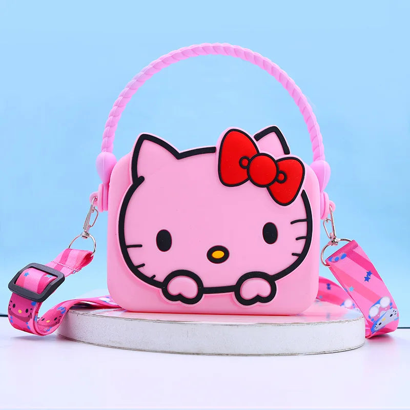 Bag Kawaii Hello Kitty Cinnamoroll Silica Gel Shoulder Bags Kuromi My Melody Coin Purse for Girl Cute Doll Handbag Gift