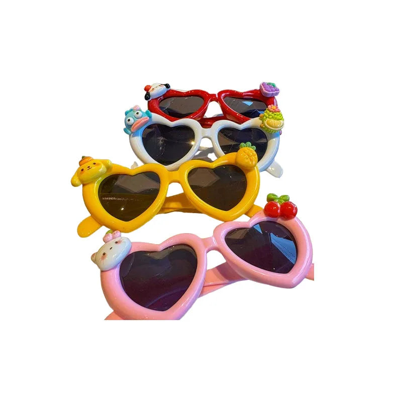 Hello Kitty Cinnamoroll Sunglasses Kawaii Hello Kitty Prop Glasses Cute Cartoon Heart Princess Sunglasses Children's Gift