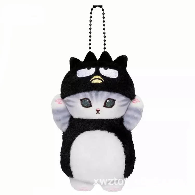 Kawaii Plush Keychain Pendant Cartoon Mofus and Shark Cat Cross-Dressing Hello Kitty Kuromi doll stuff Backpack Decor Toys