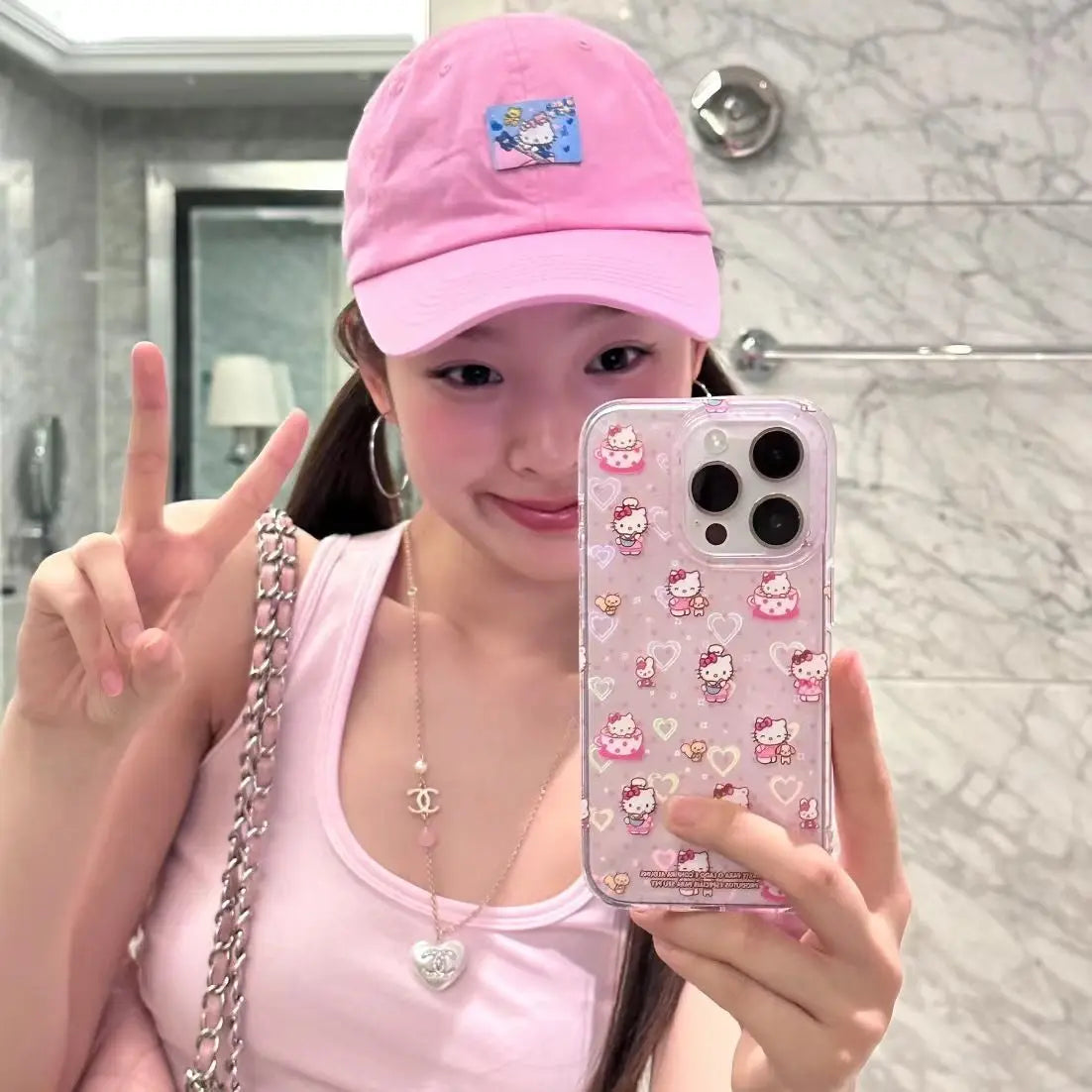 Hello Kitty Full Screen KT Phone Case For iPhone 15 14 13 12 11 ProMax XR XS MAX 7 8 Plus Y2K Girl Cute Anti Fall Back Cover