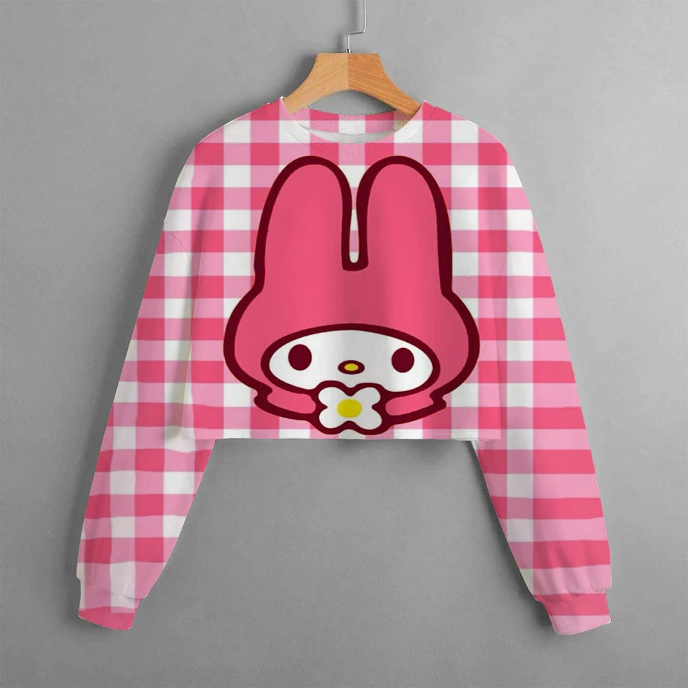 Hello Kitty Kuromi Hoodie Pattern Long sleeved Top for Children and Girls Outdoor Sports Top Sweatshirt