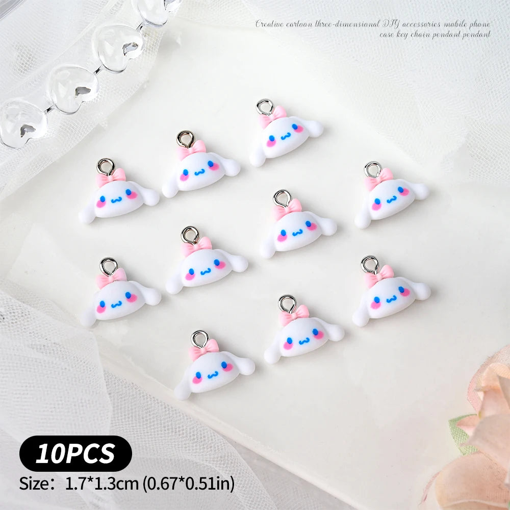 10/35/50Pcs Kawaii Nail Charms Funny Cute Hellokitty/Kuromi/Melody Charms Pendant for DIY Earring Keychain Jewelry Making