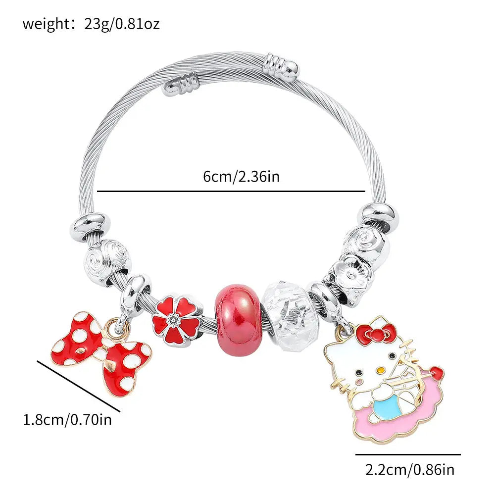 Hello Kittys Bracelet Anime Sanrios Girl Detachable Diy Bracelet Woman Accessory Jewelry Student Cosplay Props Festival Gift