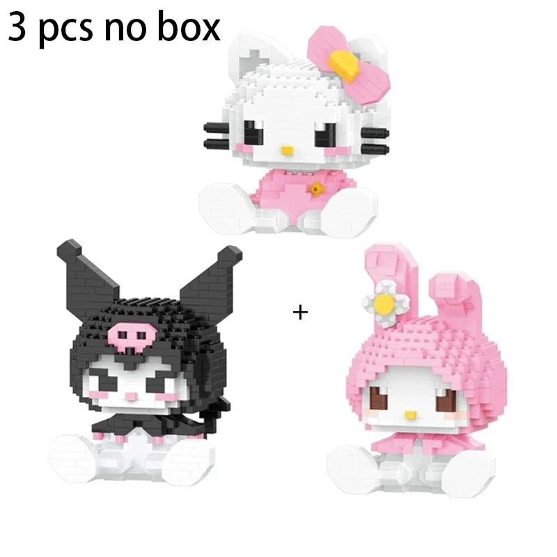 Sanrio Anime Hello Kitty My Melody Cinnamoroll Pompompurin Kuromi Building Blocks Girl Kid Holiday Christmas Gift