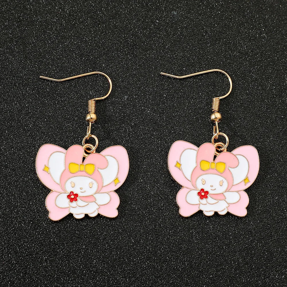 Cartoon Series Earrings kawaii My Melody Hello Kitty Earrings Girls Birthday Party Jewelry Accessories Gifts