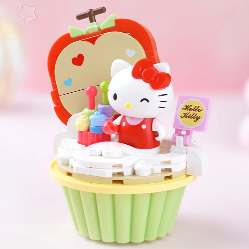 Kuromi Hellokitty Blocks Original Series Cartoon Cake Assembly Building Block Toys Cinnamoroll My Melody Girls Collection