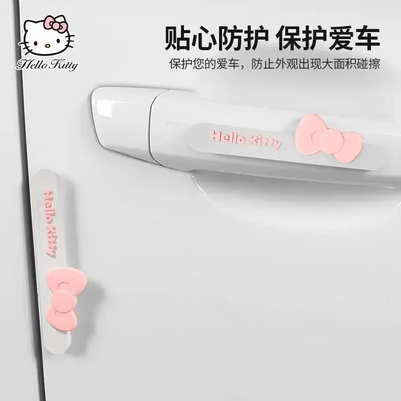 Kawaii Genuine Sanrio Car Door Anti-Collision Strip Hello Kitty Cartoon Rearview Mirror Anti-Scratch Car Sticker Cute Car Gift