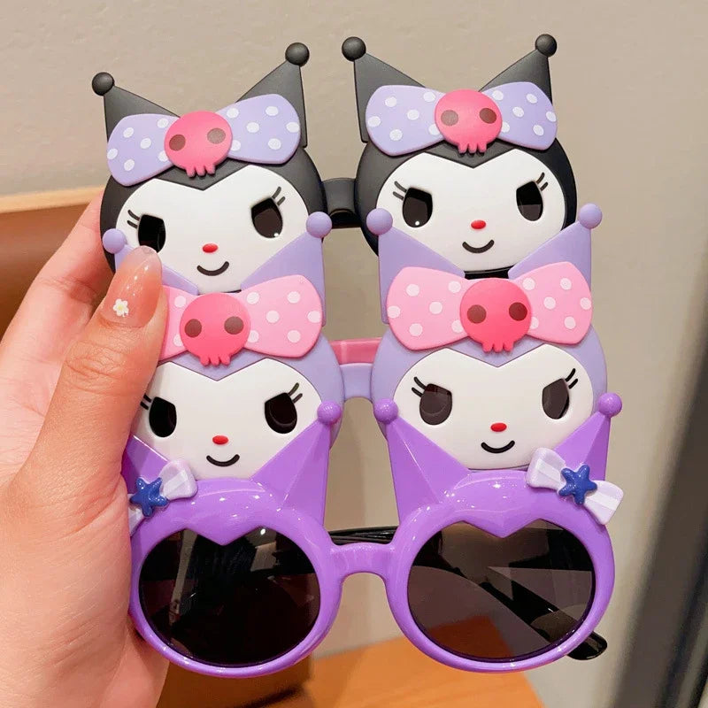 Kuromi Flipup Sunglasses Cute Anime Cartoon Children Sunglasses Fashion Charm Girl's Sun Shade Goggles Holiday Gifts